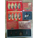 Four boxed sets of Britains lead soldiers; 5991 Scotts Guards colour party with state colour,