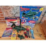 A box of assorted Thunderbirds & Captain Scarlet toys.