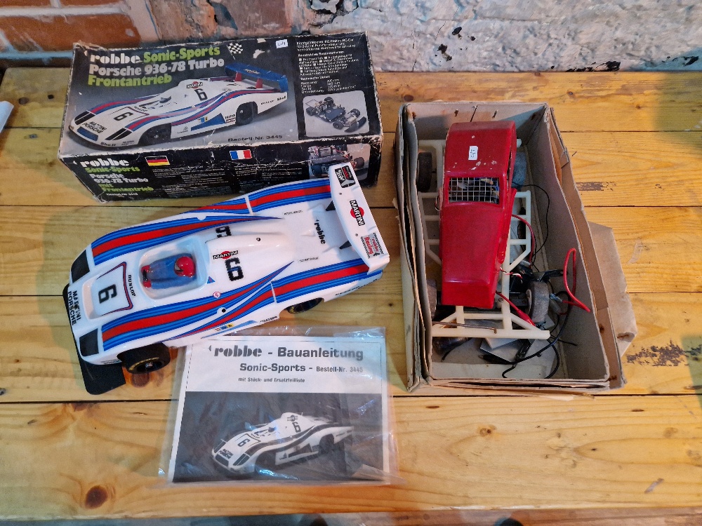 Two model cars comprising of a 'Mardave' electric stock car 1980 & a Robbe Sonic Porsche 936 r/c