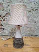 A Poole 'Atlantis' table lamp by Alan White, height 23cm to top of base.