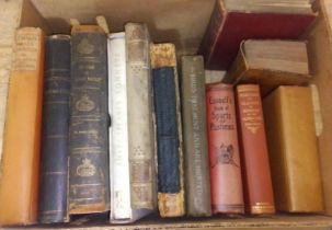 A box of assorted books comprising History of Whiteford & Holywell 1796, Shakespaere's....