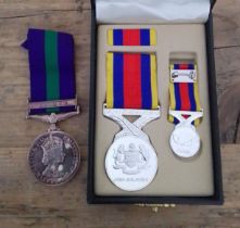 Queen Elizabeth II pair comprising general service medal inscribed 23592696 PTE F NEWTON LOYALS with