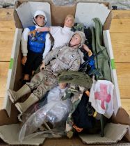 A box of assorted Action Man Items to include figures & accessories.