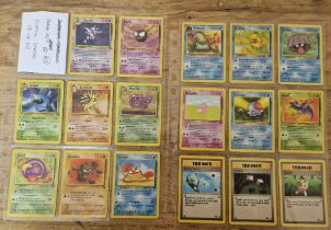 Pokemon cards; base set 62, Fossil cards, 18 of 62.