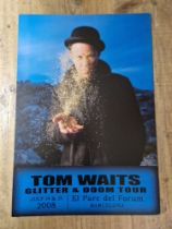 A group of 12 original promo music & movie posters to include Tom Waits x 3, Bush, Lauryn Hill.....