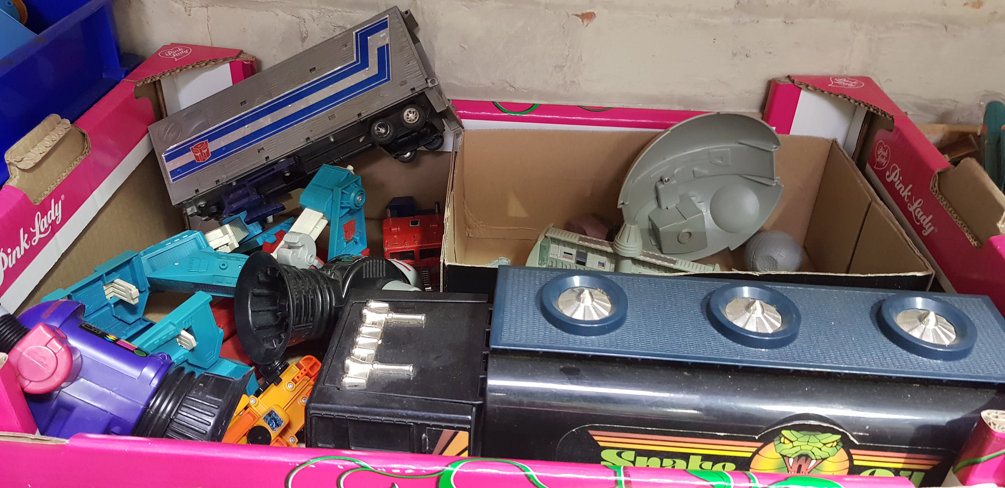 Four boxes of assorted vintage toys to include Transformers, Micro Machines & Star Wars etc. - Image 3 of 6