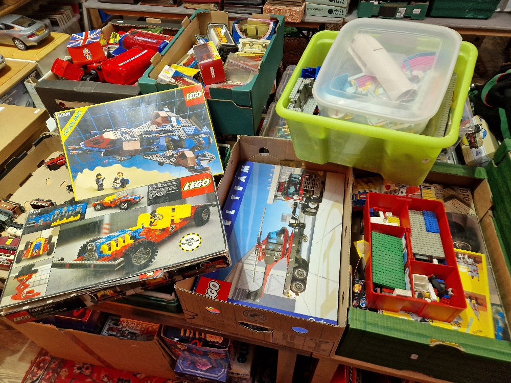 3 boxes of assorted loose & boxed Lego sets.