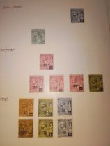 A box of assorted stamp albums and two bags of covers, Monaco, Germany etc. etc.