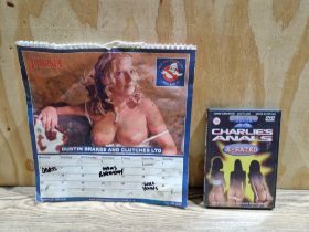 A group of original props from the Peter Kay series 'Max & Paddy's Road To Nowhere', Garage calendar