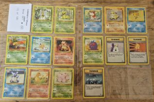 Pokemon cards; base set 130, 15 of 130.