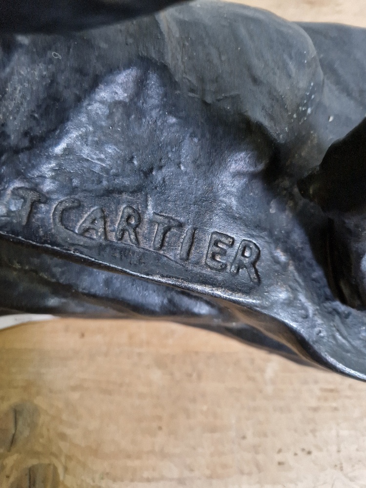 A spelter tiger, signed 'T Cartier', length 50cm. - Image 4 of 7