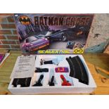 A Scalextric Batman Chase car racing game.