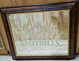 An original prop from the Peter Kay series 'Phoenix Nights', 'SMITHILLS' advertising mirror, used in