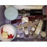 A box of assorted watches including Radley, Accurist, Rotary, Timex etc.