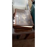 Works of John Bunyan book and a family Bible.