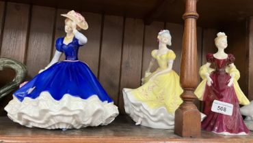 3 Royal Doulton figurines including ‘Mary’ HN3375 (figure of the year 1992)