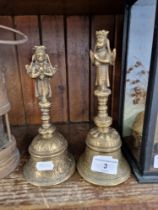 A pair of Indian brass temple bells.