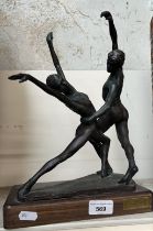 Bronze effect Joseph Botill limited edition sculpture 867/4000 featuring dancing couple