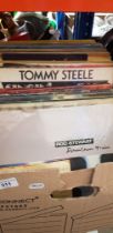 Vinyl LP records including Tommy Steele, Rod Stewart and various other artists.