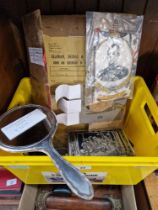 A lot of mixed items including a vintage electric audiphone hearing aid in box, a hallmarked