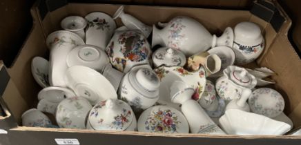 35 bone china items including Wedgwood, Royal Albert ‘Old Country Roses’, Minton, Royal Crown