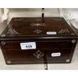 A 19th century rosewood and mother of pearl jewellery/sewing box.