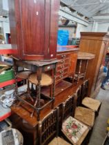 Various items of furniture; early 20th century mahogany sideboard, Edwardian mahogany music cabinet,