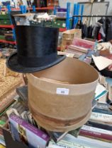 A vintage Battersby & Co London silk top hat, made in France, in box.