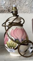A Moorcroft Magnolia pattern table lamp (height appx 27cm)