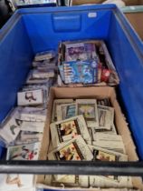 A box of tea / trading cards, etc