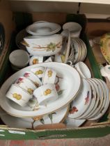 Royal Worcester ‘Evesham’ approx 48 pieces including large platter 37 x 31 cm, shell dishes, utensil