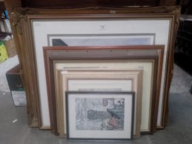 Six framed prints including Tom Dodson limited edition 'A Carriage For two'.