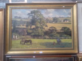 Dr Gilbert Simpson (British, 20th century), 'Manor Farm, Halesowen', oil on canvas, 90cm x 60cm,