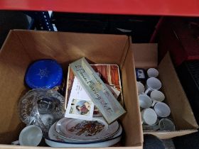 Two boxes of mixed commemorative ware and Royal memorabilia.
