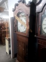 A Georgian eight day mahogany long case clock, with painted dial.