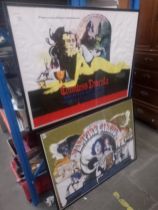 Two framed Hammer House of Horror vampire film posters, 'Countess Dracula' & 'Vampire Circus'.