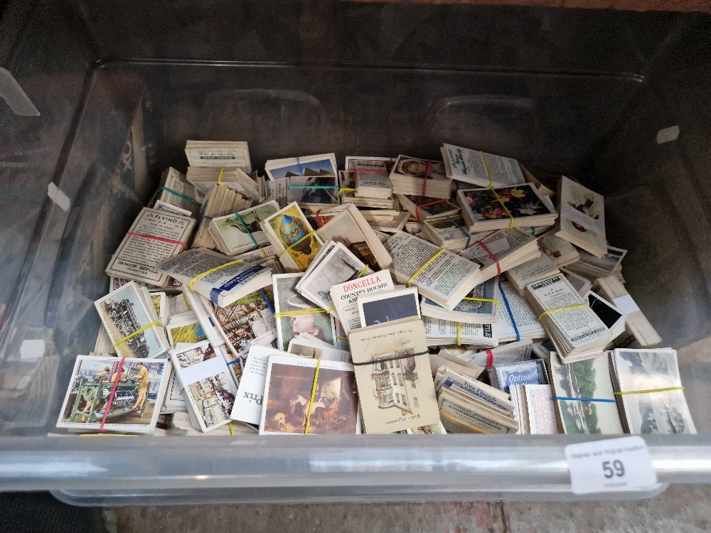 A box of cigarette cards.