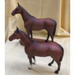 2 Beswick horse figures - The Winner, height appx 24cm, and Arkle on wooden plinth, height appx 30cm