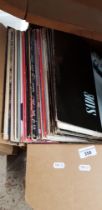 A box of LP records