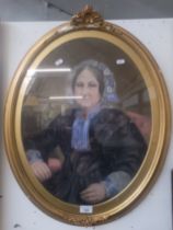 Late 19th/early 20th century school, pastel portrait of a woman, unsigned, framed and glazed, gilt