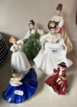 6 Royal Doulton figurines including ‘Elyse’ HN2474, Alexandra HN3286 etc