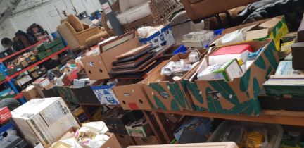 23 boxes of miscellaneous items including ceramics, household items, electricals, tools / garage