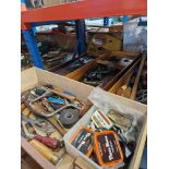 4 drawers of assorted engineering tools to include hand drills, & measuring equipment etc.