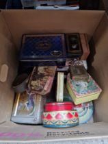 A box of old tins.