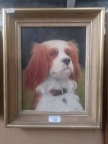 Erik W Gleave (British 1916-1995), 'Susie', oil on board, portrait of a King Charles spaniel, 21cm x