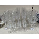 Galway Crystal - 25 drinking glasses including flutes, red wine etc. - made in Ireland