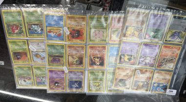 Pokemon cards; base set 64 'Jungle', 29 of 64; Base set 62, 18 of 62; Base set 130, 15 of 130;