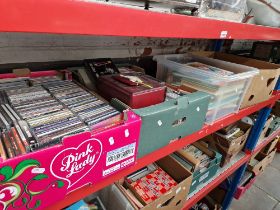 3 boxes of LPs, 45s and CDs together with 1 box of books.