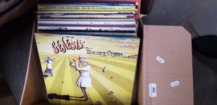 A box of LP records