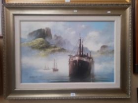 John Kelly (Scottish, 20th century), 'Bora Bora', signed limited edition Giclee print on canvas,